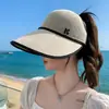 Sombrero de Sol de Ala Ancha para Mujer, Nuevo Estilo Primavera y Verano, Gorra de Béisbol Transpirable de Malla con Protección Solar, Sombrero para Viajes al Aire Libre con Protección UV
