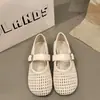 Mules versátiles de estilo francés con suela gruesa y punta cerrada para mujer, para uso exterior en verano, nuevo modelo 2025, sandalias transpirables de malla estilo Birkenstock