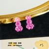 Pendientes de acrílico con cuentas de conejo transparente y oso esmerilado de bonitos colores, accesorios para hacer tú mismo.