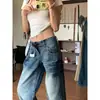 Jeans de mujer súper elegantes, tiro bajo, acampanados, no ajustados en las piernas, corte holgado, adelgazantes, pantalones de pierna ancha para cuerpo tipo pera