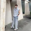 Direto da Fábrica Xadrez Americano Falso Duas Peças Colete Masculino e Feminino Verão Sem Mangas Camisa Xadrez Estilo Coreano Cardigan Colete