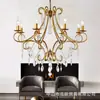Araña de cristal retro americana, estilo pastoral francés para dormitorio y comedor, estilo princesa de lujo ligero para habitación de niños, dormitorio principal y iluminación del segundo dormitorio