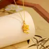 Collar Colgante de Rosa para Mujer Fa Antigua Arena Dorada Moda Elegante Sencillo Versátil Cadena para Clavícula de Flor Regalo para Novia