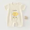 Mameluco de Bebé Verano Delgado Transpirable Dibujos Animados Manga Corta Sin Costuras Traje para Gatear Ropa de Bebé Pijama para Recién Nacido