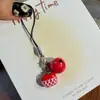 Llavero colorido de frutas con cascabeles, sandía, granada, guayaba, colgante de juguete de comida en miniatura, accesorio versátil para bolso
