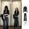 Conjunto esportivo de outono 2026 novo modelo para mulheres, outono e inverno, look discreto e sofisticado, um conjunto completo de alta qualidade para o outono em estilo coreano