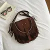 2026 Nova Bolsa Transversal Boêmia com Franjas, Bolsa Sela Estilo Cowboy Ocidental Vintage Étnico, Bolsa de Ombro, Bolsa de Braço