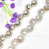 Fabricante Atacado Corrente de Strass de Plástico em Forma de S Incrustada com Diamantes Flor Corrente de Diamantes Costurada à Mão Renda para Gola de Roupa Acessórios de Vestuário