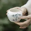 Accesorios Cerámicos Pintados a Mano para Ceremonia de Té de las Dinastías Tang y Song, Cuenco Grande de Bambú para Agua para Uso Doméstico