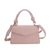 Bolsa Transversal de Ombro Único Texturizada Cor Sólida Estilosa, Bolsa Quadrada Pequena de Nicho para o Outono, Tendência Este Ano para o Dia a Dia Feminino