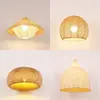 Lâmpada de Chapéu de Palha Rattan Retro Personalizada Criativa Abajur Lâmpada de B&B Fazenda Bambu Trançado Estilo Tronco Lâmpada de Restaurante Lustre