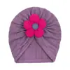 Novo Gorro Jacquard de Cor Pura para Bebê, Gorro de Flor Fofa para Bebê, Chapéu Fetal Macio e Confortável para Crianças para Todas as Estações