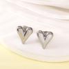 Pendientes de Acero Inoxidable Tohm con Forma de Corazón, Simples y Versátiles, Pequeños y Frescos, No se Desvanecen, Hipoalergénicos, Venta al por Mayor