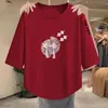 Nueva Camiseta Casual Sencilla, Versátil y de Moda, Corte Ajustado, Manga Tres Cuartos, para Mujer, Primavera/Verano 2026