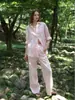Camisa Respirável Natural 100% Linho Estilo Old Money, Conjunto de Camisa/Shorts Oversized Totalmente em Linho Relaxado e Casual