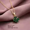 Colar de Trevo de Quatro Folhas Cravejado com Diamantes Popular Transfronteiriço para Mulheres, Corrente de Clavícula e Conjunto de Brincos Versátil de Novo Estilo de Moda de Luxo Leve, Não Desbota