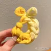 Anillo para el cabello trenzado con lazo de dopamina colorido, cuerda para el cabello elástica y duradera, tocado simple para mujer, nuevo estilo engrosado