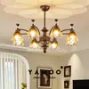 Candelabro vintage de estilo francés para sala de estar con diseño de lirio del valle, luz principal retro americana de alta gama para el recibidor, lámpara de comedor, lámpara de iluminación para dormitorio
