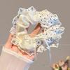 Versión Coreana Lindo Crema Dulce Niña Liga para el Cabello, Scrunchie de Lazo Estilo Mori, Cuerda para el Cabello de Cola de Caballo Sobredimensionada de Alta Gama