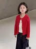 [Original] Cárdigan de Color Sólido para Niñas 2025 Primavera Nuevo Estilo Casual Más Fácil de Combinar Suéter Tejido de Punto Chaqueta de Bebé de Moda