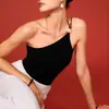 Top Feminino Alcinha Decotado Estilo Francês, Estilo Garota Picante de Verão, Barra Irregular, Estilo Puro Desejo, Design Outerwear, Tomara que Caia