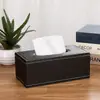 Caixa de Lenços de Couro Simples para Casa Hotel Hotel Carro Caixa de Lenços de Papel de Couro Presente Logo Publicitário Venda por Atacado