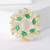 Broche de guirnalda de espiga de trigo con circonita estilo coreano, pin de solapa elegante y moderno para chaqueta de traje de mujer, broche de solapa al por mayor