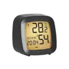 Reloj Simple, Despertador Compacto y Conveniente, Reloj de Mesita de Noche para Niños y Estudiantes, Reloj de Temperatura y Humedad, Reloj LCD