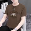 Verão puro algodão camiseta homens manga curta solta moda all-match puro algodão meia manga camiseta top roupas redondo pescoço base camisa