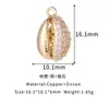 Venta Caliente Transfronteriza Chapado en Cobre Oro Real de 14K Serie Océano Caracola Tortuga Colgante Microincrustado de Circonita Accesorios para Joyería DIY