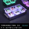 Estante de barra led luminoso para platos de frutas barra transparente plato de frutas creativo de tres niveles plato para postres frutas bocadillos compartimento comercial