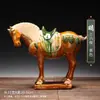 Caballo Tang Sancai Caballo de Cerámica Año del Caballo Adorno Regalo Nacional Artesanía de Caballo Regalo Decoración de Sala de Estar Adorno para el Hogar Seis Caballos