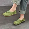Mocasines Planos de Piel de Vaca de Primera Capa, Zapatos Individuales Retro de Punta Redonda para Mujer, Nuevo Estilo Primavera y Verano 2026, Zapatos de Mujer Cómodos de Cuero Genuino con Suela Suave