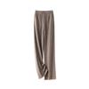 Calça de Lã Macia Espessa com Padrão Espinha de Peixe para Mulheres Inverno Cintura Alta Calça Wide Leg com Caimento 8905