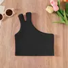 Estilo Verão 2024 Moda Infantil Colete Amigo da Pele Bebê Nova Camiseta Básica Camiseta Regata Tendência para Meninas Camiseta Costas Nuas