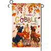Bandera de Lino de Doble Cara Popular Transfronteriza de Calabaza y Espantapájaros de Acción de Gracias Personalizada para Decoración de Patio Bandera de Jardín