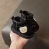 Botas de nieve para bebé, zapatos de invierno para niños pequeños de 1 a 3 años, botas cálidas de algodón con forro de felpa, zapatos grandes de algodón de suela suave para niñas
