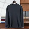 Suéter Masculino de Caxemira Gola Alta Meia Outono/Inverno Lançamento Novo Pulôver Cor Sólida Camada Base Tricô Roupa Íntima Solta Simples