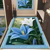 Tapete de Veludo Cristal 3D Lírio Transfronteiriço Tapete de Piso para Porta de Entrada Tapete de Porta de Entrada Tapete Antiderrapante Tapete Absorvente para Porta de Entrada