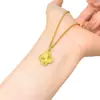 Retención de Color Duradera Arena Dorada Proceso CNC Escama de Dragón Trébol de Cuatro Hojas Colgante Collar Súper Brillante Lujo Ligero Versátil Cadena para Clavícula Colgante
