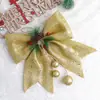 Novo laço, laço dourado com glitter de Natal, pingente decorativo para árvore de Natal, disponível em várias cores, transfronteiriço