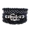 Pulsera de Cuero Vacuno Tejido Simple Retro de Estilo Europeo y Americano DIY Pulsera Multicapa Traje Náutico Pulsera para Hombre