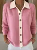 Cardigan suéter de estilo europeu e americano para mulheres, outono e inverno, estilo europeu e americano, corte solto e relaxado, top de agasalho macio e confortável