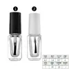 Botellas Transparentes Redondas y Cuadradas para Esmalte de Uñas 5ml 10ml 15ml Botellas de Vidrio para Cosméticos con Tapa y Pincel