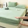 Lençol de baixo de pelúcia veludo de leite capa de cama de pelúcia protetor de colchão de veludo coral de inverno lençol de cama de flanela espessado de inverno