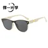 2026 Nuevo Modelo Gafas de Sol Ovaladas de Una Pieza Tachonadas Gafas de Sol de Moda Gafas de Sol Protectoras para Influencers de Tiktok Xiaohongshu