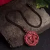 Pendente de Dragão de Mineral Cru Natural Cinábrio Areia Dourada Roxa Ano do Zodíaco Colar de Casal Pingente Venda Direta da Fábrica