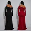 C7561 Moda Europeia e Americana Transfronteiriça Aliexpress Amazon Vestido Sexy Tomara-que-caia com Mangas Longas e Fenda para Cobrir os Braços