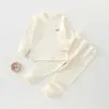 Conjunto de Ropa Interior para Bebé Ropa para Bebés y Niños Pequeños Primavera Otoño Ropa para el Hogar Pijamas Conjunto Separado de Cuello Redondo Top de Otoño Pantalones de Otoño
