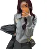 Suéter de tricô com gola polo estilo universitário para mulheres, design de outono e inverno, suéter de trança único, macio e aconchegante, adequado como top de base